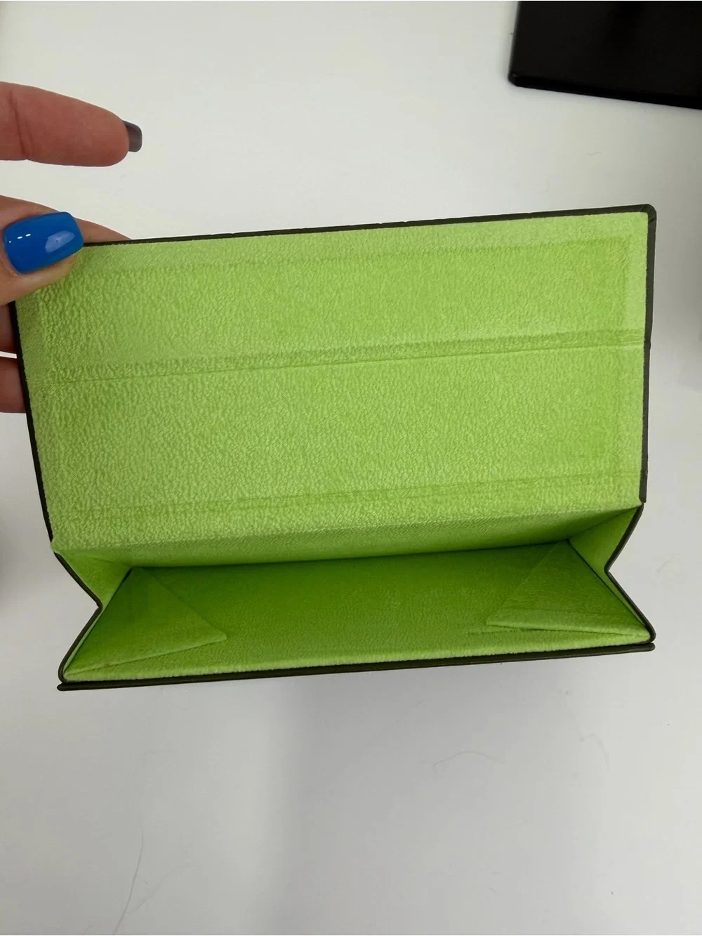 Longchamp Dark Olive Green Eyeglass / Sunglasses Case Hard Shell